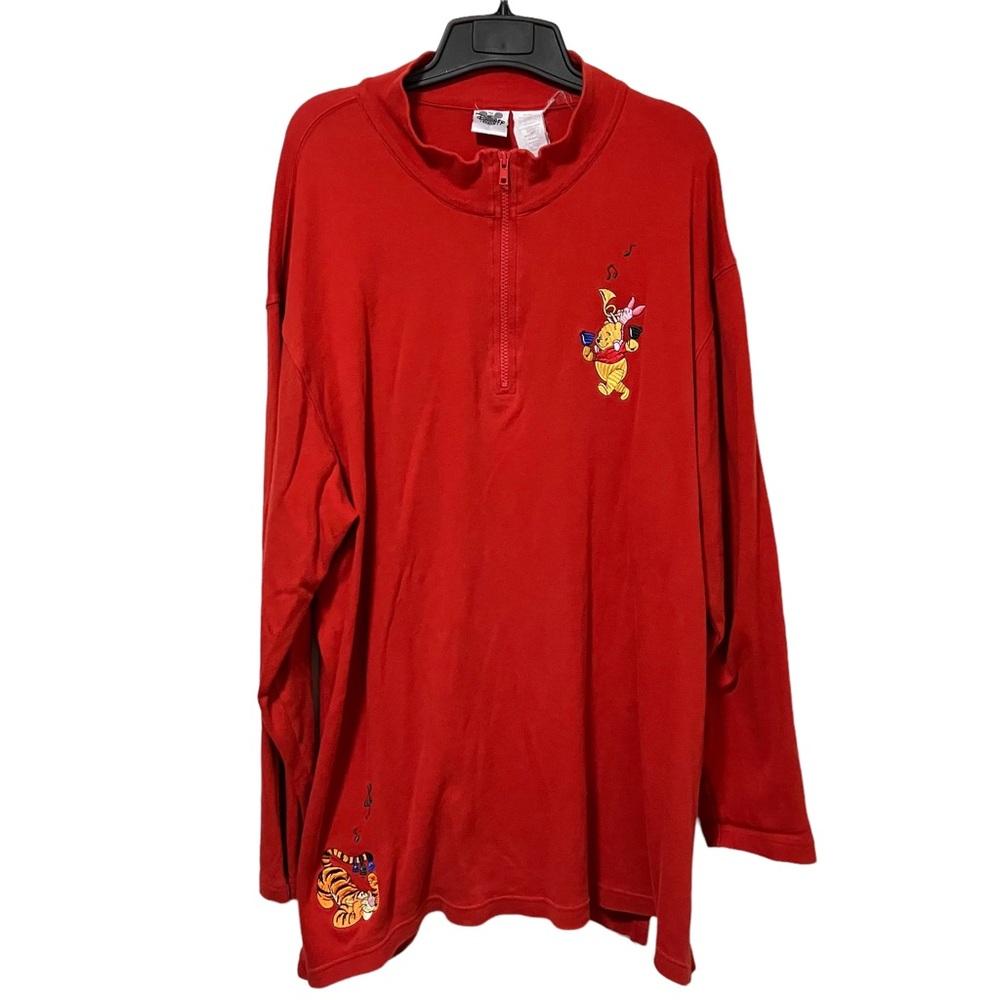 Vintage Disney Catalog Winnie the Pooh Embroidered Quarter Zip Long Sleeve